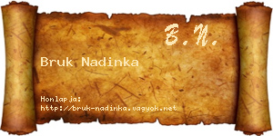 Bruk Nadinka névjegykártya